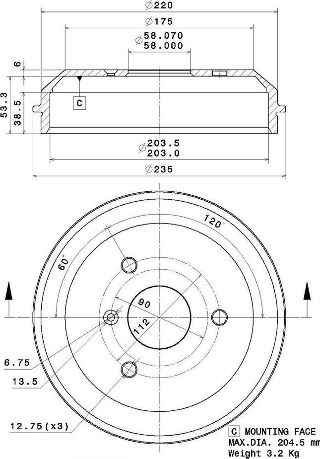 Villar 627.0298 - Əyləc barabanı furqanavto.az