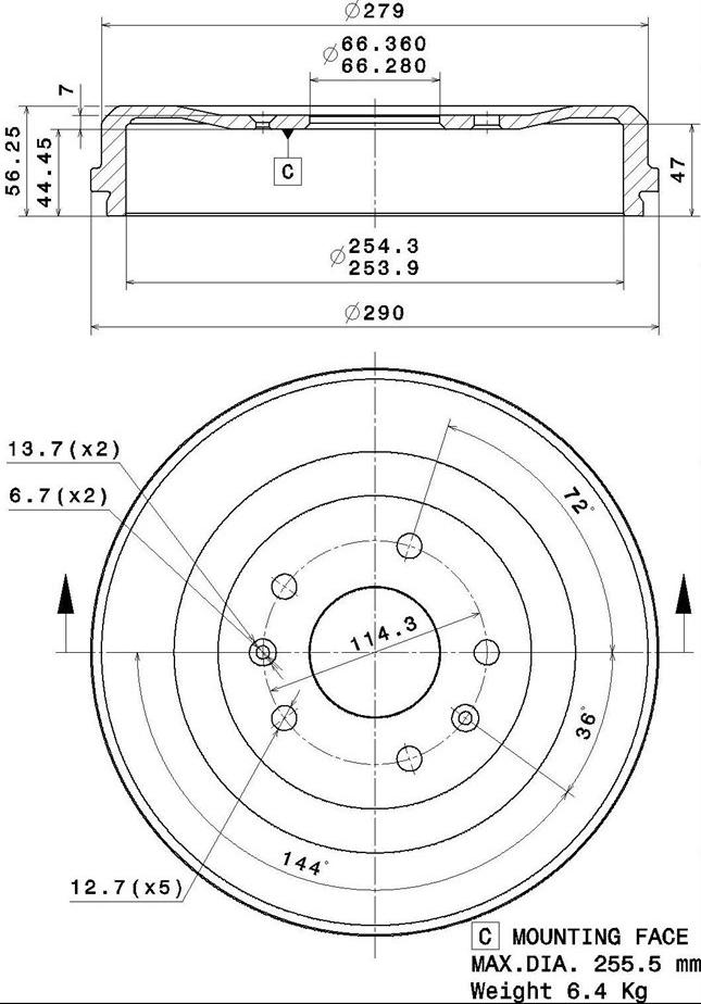 Villar 627.0293 - Əyləc barabanı furqanavto.az