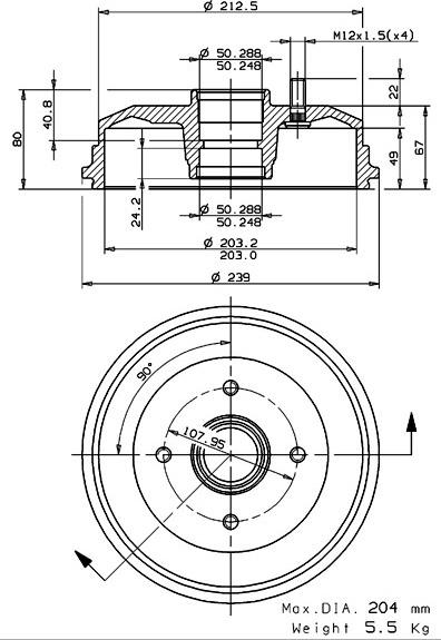 Villar 627.0240 - Əyləc barabanı furqanavto.az