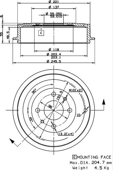 Villar 627.0265 - Əyləc barabanı www.furqanavto.az