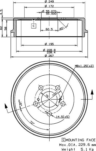 Villar 627.0268 - Əyləc barabanı furqanavto.az