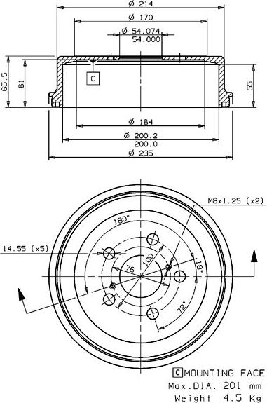 Villar 627.0203 - Əyləc barabanı furqanavto.az