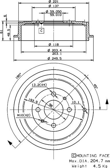 Villar 627.0233 - Əyləc barabanı furqanavto.az