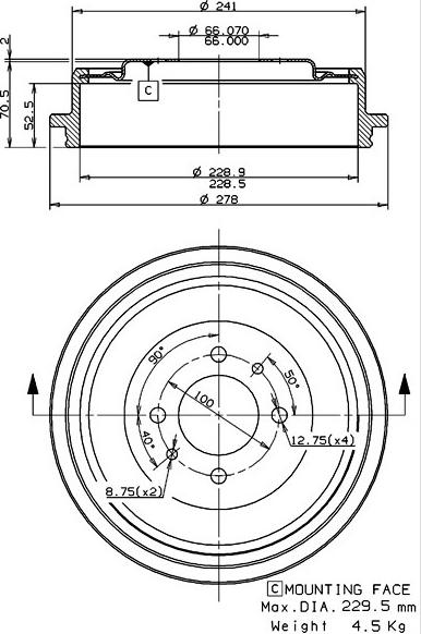 Villar 627.0270 - Əyləc barabanı furqanavto.az