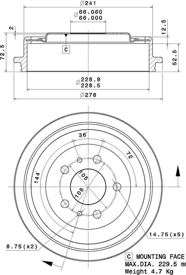 Villar 627.0271 - Əyləc barabanı furqanavto.az