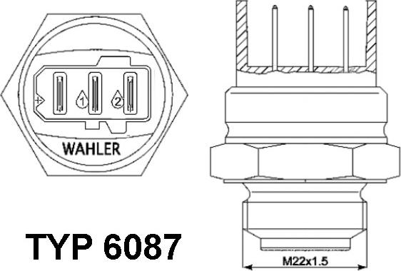 WAHLER 6087.87D - Temperatur açarı, radiator/kondisioner ventilyatoru furqanavto.az
