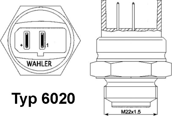 WAHLER 602095D - Temperatur açarı, radiator/kondisioner ventilyatoru furqanavto.az