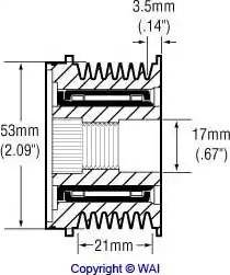 WAI 24-91103-3 - Kasnak, alternator, sərbəst dönərli mufta furqanavto.az