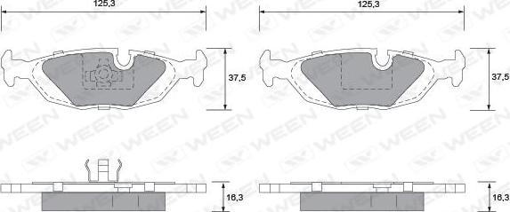 Ween 151-1199 - Əyləc altlığı dəsti, əyləc diski furqanavto.az