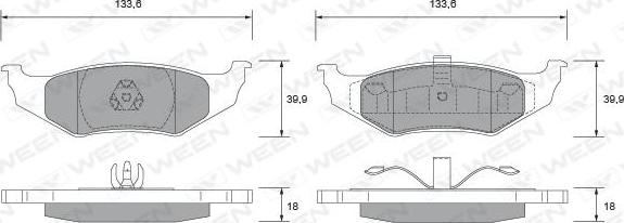 Ween 151-2495 - Əyləc altlığı dəsti, əyləc diski furqanavto.az