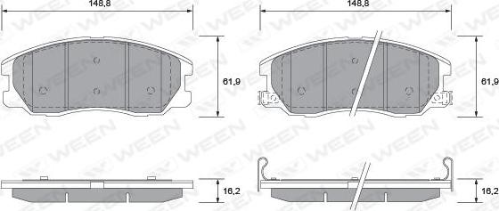 Ween 151-2595 - Əyləc altlığı dəsti, əyləc diski furqanavto.az