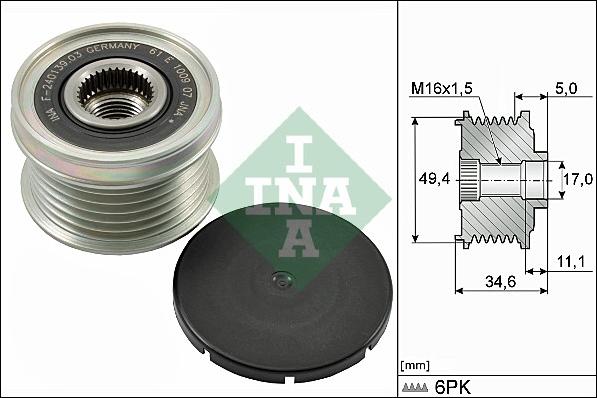 Wilmink Group WG1253730 - Kasnak, alternator, sərbəst dönərli mufta furqanavto.az