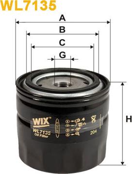 WIX Filters WL7135 - Yağ filtri furqanavto.az