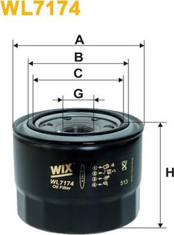 WIX Filters WL7174 - Yağ filtri furqanavto.az
