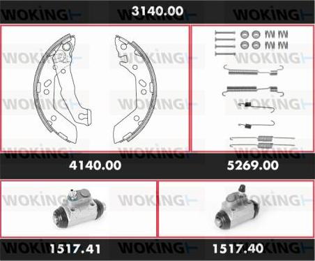 Woking 3140.00 - Əyləc Başlığı Dəsti furqanavto.az