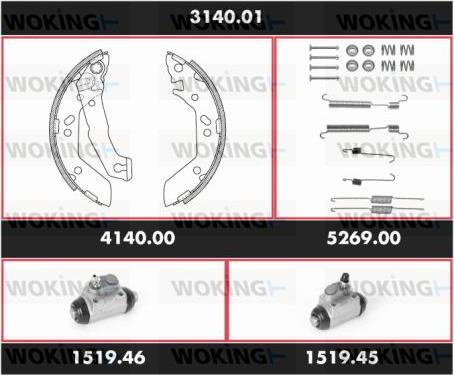 Woking 3140.01 - Əyləc Başlığı Dəsti furqanavto.az