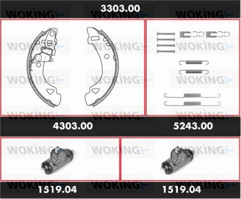 Woking 3303.00 - Əyləc Başlığı Dəsti furqanavto.az