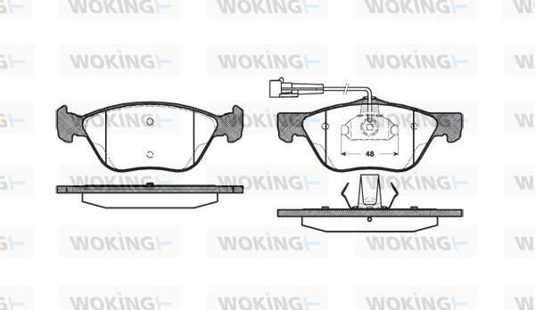 Woking P4893.02 - Əyləc altlığı dəsti, əyləc diski furqanavto.az