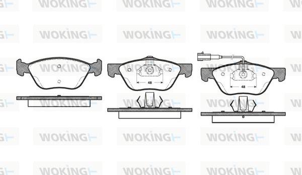 Woking P4893.21 - Əyləc altlığı dəsti, əyləc diski furqanavto.az