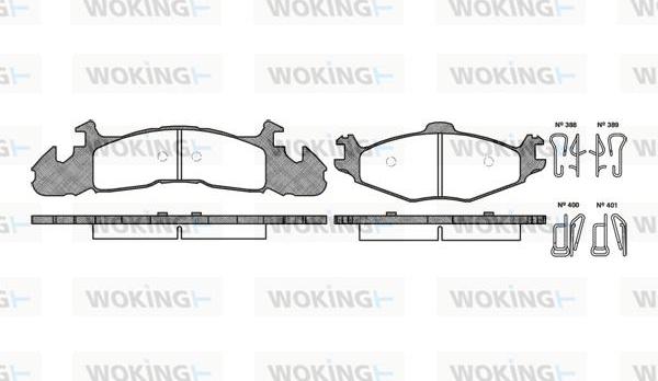 Woking P4243.00 - Əyləc altlığı dəsti, əyləc diski furqanavto.az