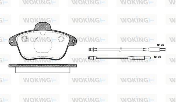 Woking P5013.04 - Əyləc altlığı dəsti, əyləc diski furqanavto.az