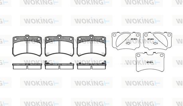 Woking P6233.02 - Əyləc altlığı dəsti, əyləc diski furqanavto.az