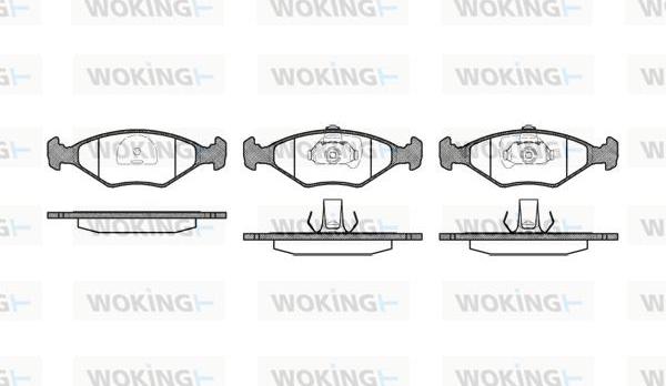 Woking P3813.40 - Əyləc altlığı dəsti, əyləc diski furqanavto.az