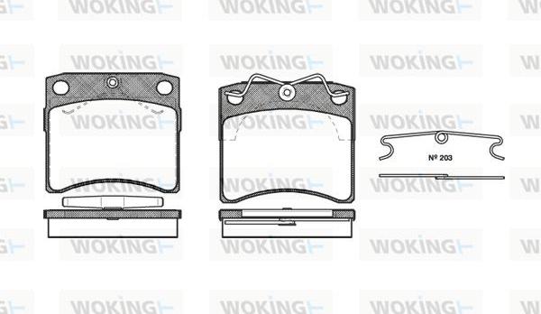 Woking P2853.10 - Əyləc altlığı dəsti, əyləc diski furqanavto.az