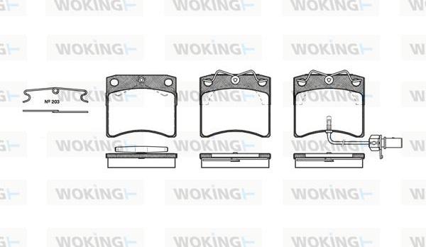 Woking P2853.11 - Əyləc altlığı dəsti, əyləc diski furqanavto.az