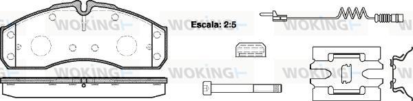 Woking P7513.22 - Əyləc altlığı dəsti, əyləc diski furqanavto.az