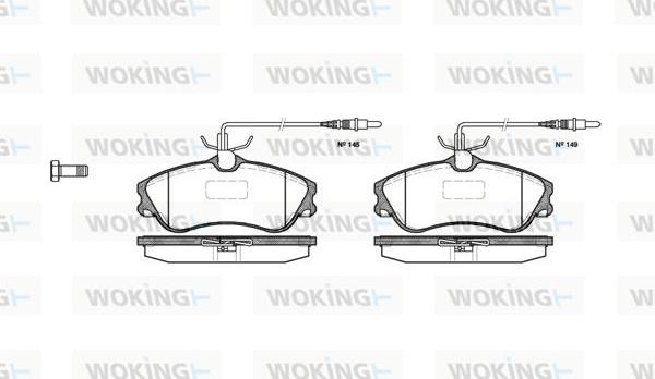 Woking P7343.04 - Əyləc altlığı dəsti, əyləc diski furqanavto.az