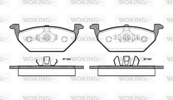 Woking P7333.20 - Əyləc altlığı dəsti, əyləc diski furqanavto.az