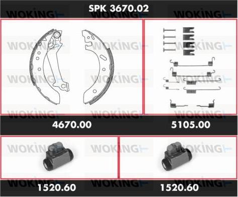 Woking SPK 3670.02 - Əyləc Başlığı Dəsti furqanavto.az