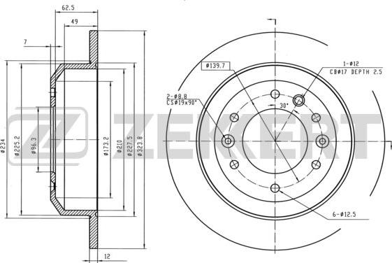 Zekkert BS-5969 - Əyləc Diski furqanavto.az