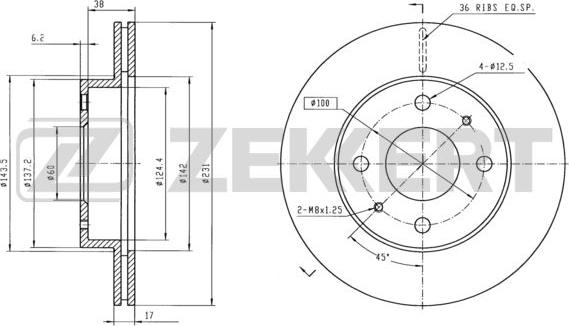 Zekkert BS-5939 - Əyləc Diski furqanavto.az