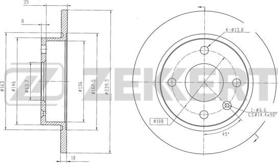 Zekkert BS-5924 - Əyləc Diski furqanavto.az