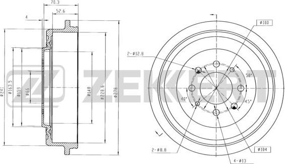 Zekkert BS-5478 - Əyləc barabanı furqanavto.az