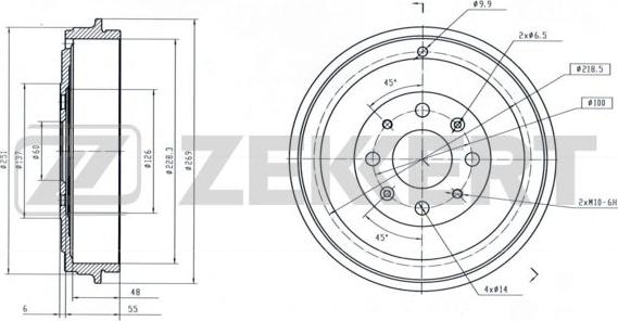 Zekkert BS-5521 - Əyləc barabanı furqanavto.az