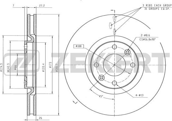 Zekkert BS-5636 - Əyləc Diski furqanavto.az