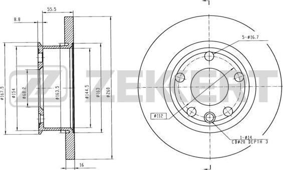 Zekkert BS-5096 - Əyləc Diski furqanavto.az