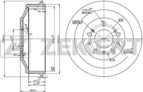 Zekkert BS-5097 - Əyləc barabanı furqanavto.az