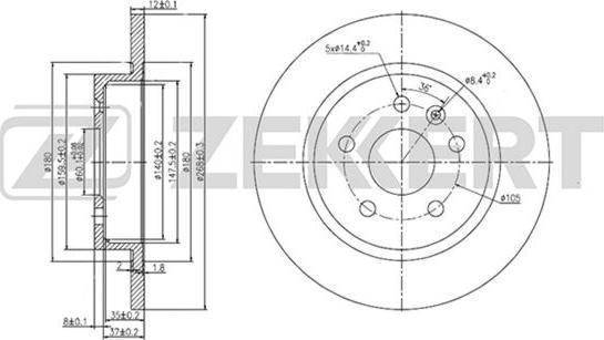 Zekkert BS-5052 - Əyləc Diski furqanavto.az