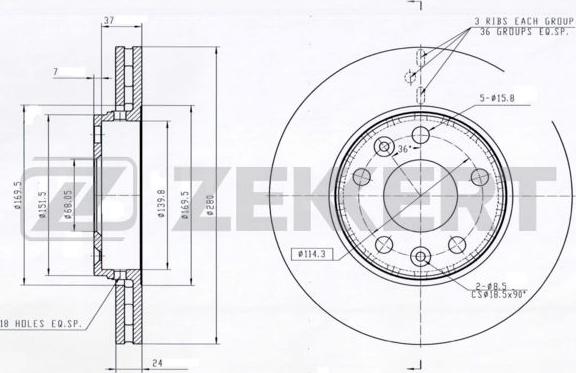 Zekkert BS-5001 - Əyləc Diski furqanavto.az