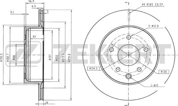 Zekkert BS-5036B - Əyləc Diski furqanavto.az