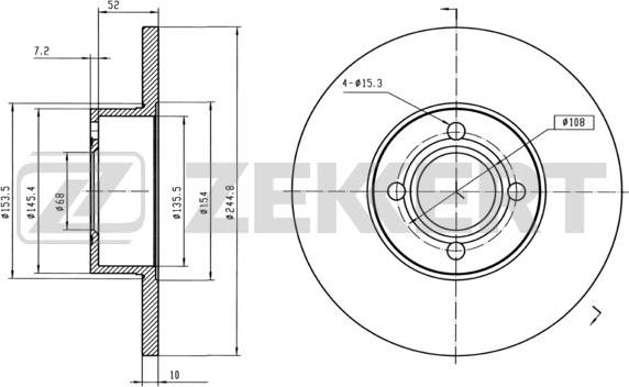 Zekkert BS-5076B - Əyləc Diski furqanavto.az