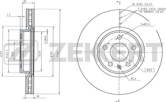 Zekkert BS-5845 - Əyləc Diski furqanavto.az