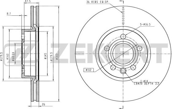 Zekkert BS-5846 - Əyləc Diski furqanavto.az