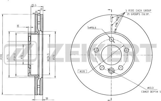 Zekkert BS-5357 - Əyləc Diski furqanavto.az