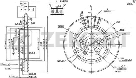 Zekkert BS-5205 - Əyləc Diski furqanavto.az