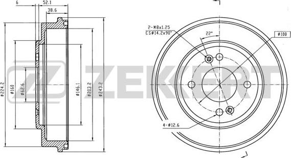 Zekkert BS-5215 - Əyləc barabanı furqanavto.az